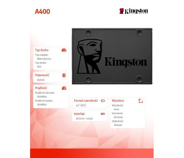 Kingston 240GB 2,5" SATA SSD A400 - 356332 - zdjęcie 4